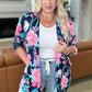 Lizzy Cardigan in Navy and Pink Floral