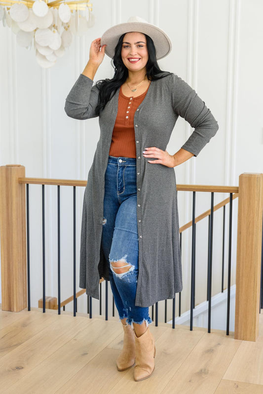 Lucky Break Cardigan in Charcoal-Womens-Hope Boutique &amp; Apparel