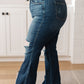 Cassandra High Rise Control Top Distressed Flare Jeans