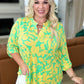 Lizzy Top in Kelly Green and Yellow Floral