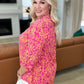 Lizzy Top in Hot Pink and Tangerine Damask