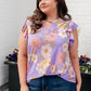 Lizzy Flutter Sleeve Top in Lavender French Floral