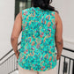 Lizzy Tank Top in Emerald and Aqua Multi Floral