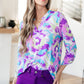 Lizzy Top in Lavender and Purple Brush Strokes