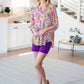 Lizzy Top in Magenta and Lime Painted Abstract