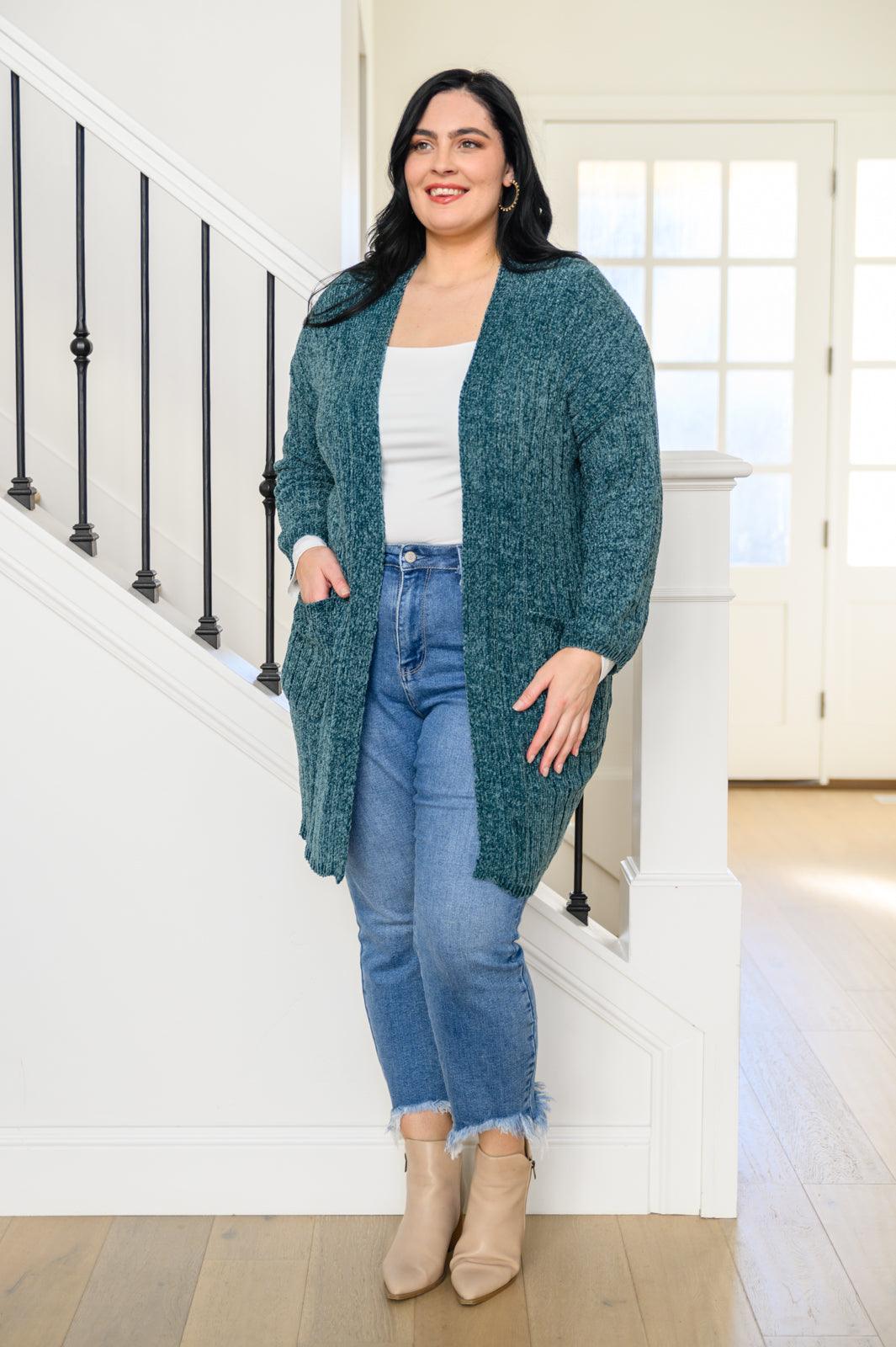 Admire Me Cardi in Hunter Green-Womens-Hope Boutique &amp; Apparel