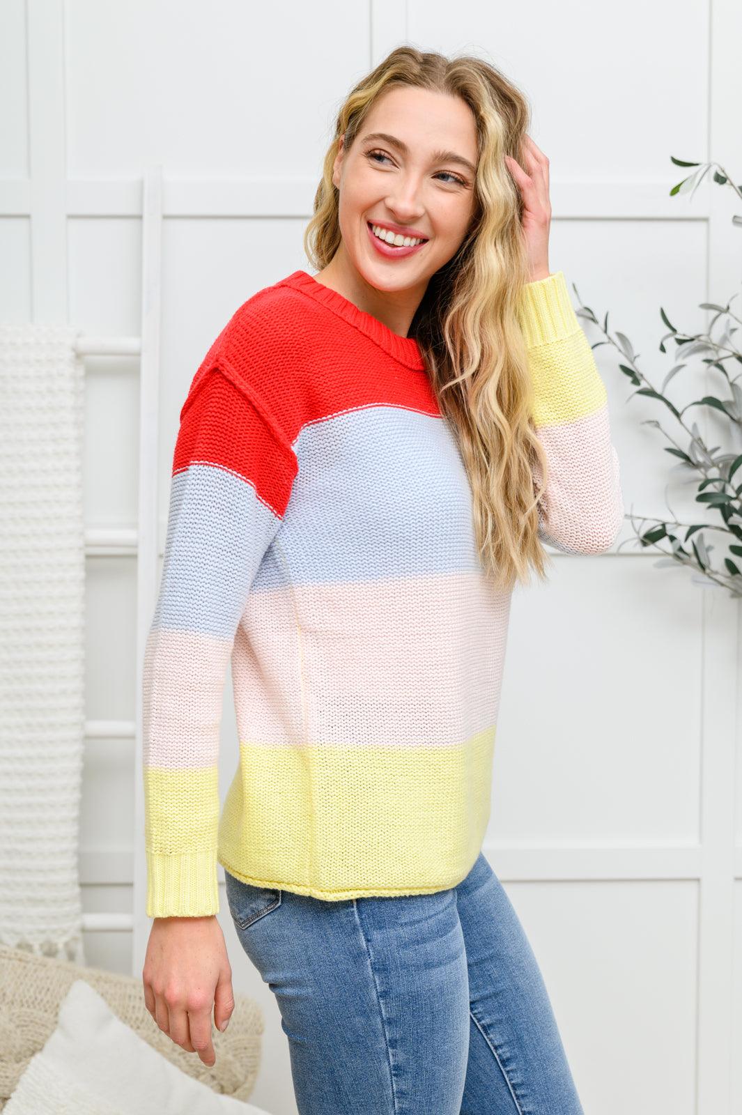 Bright Striped Knit Sweater-Womens-Hope Boutique &amp; Apparel