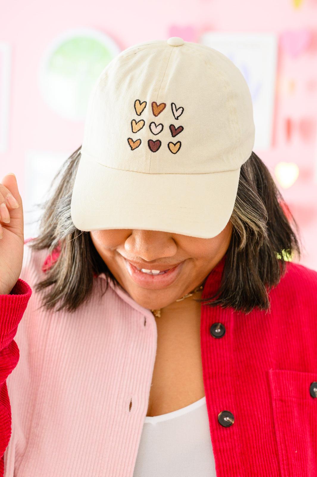 Crush On You Embroidery Heart Cap-Womens-Hope Boutique &amp; Apparel