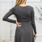 Long Sleeve Button Down Dress In Ash Gray-Womens-Hope Boutique &amp; Apparel