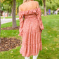Now Is Your Chance Floral Midi Dress In Rust-Womens-Hope Boutique &amp; Apparel