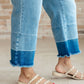 Olivia High Rise Wide Leg Crop Jeans in Medium Wash