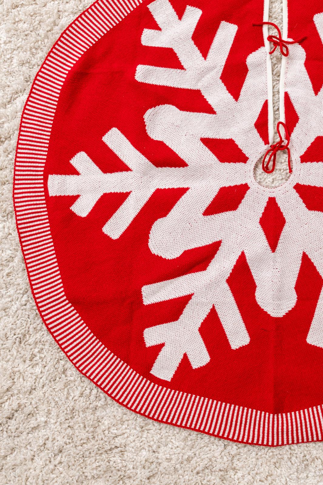 Snowflake Knit Tree Skirt-Home Decor-Hope Boutique &amp; Apparel