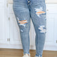 Talulla Bleach Splash Button Fly Destroyed Skinny Jeans-Womens denim-Hope Boutique &amp; Apparel