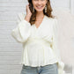 Xanidu Long Sleeve V Neck Blouse in White-Womens-Hope Boutique &amp; Apparel
