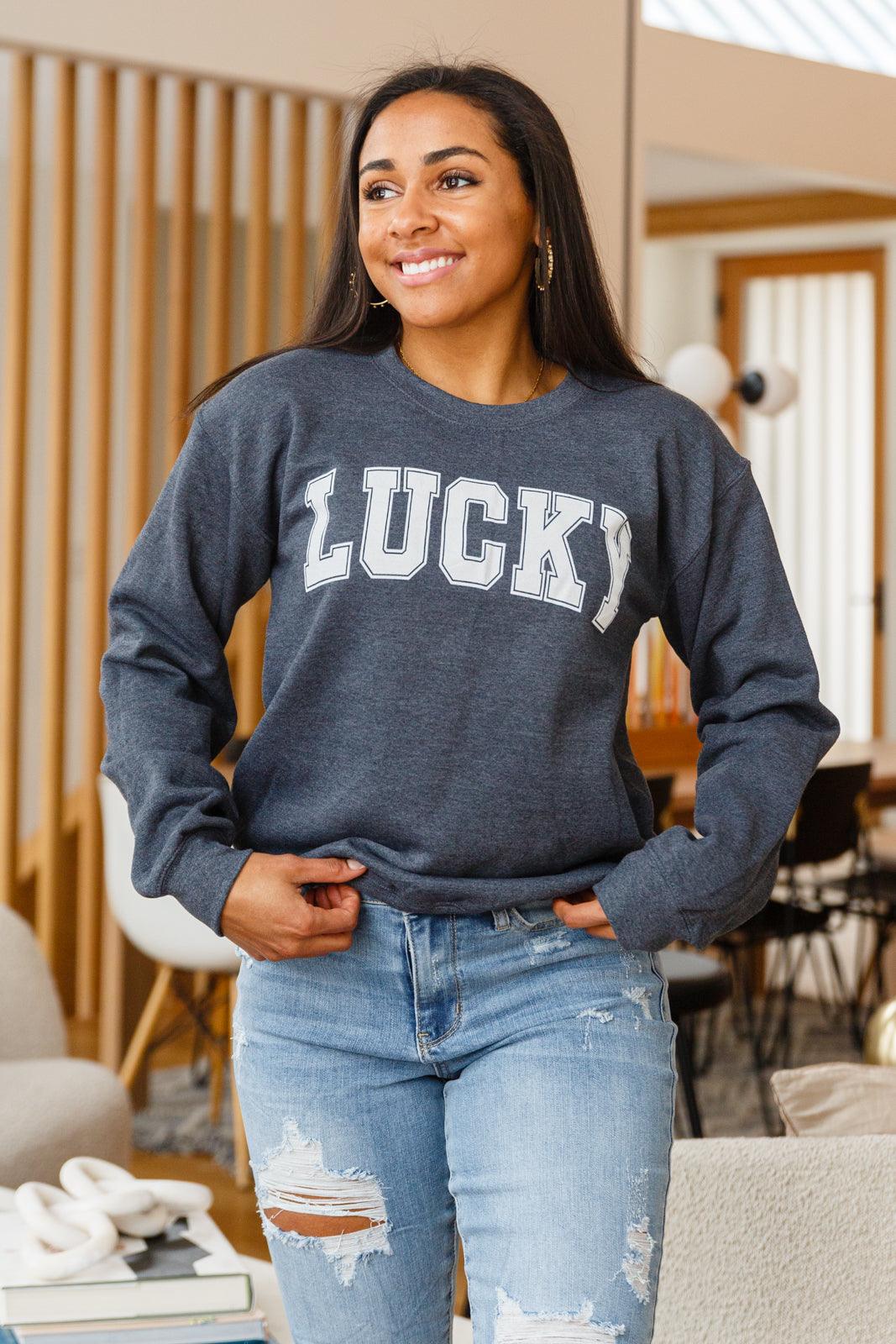 Your Lucky Crew Neck Sweater - Hope Boutique & Apparel